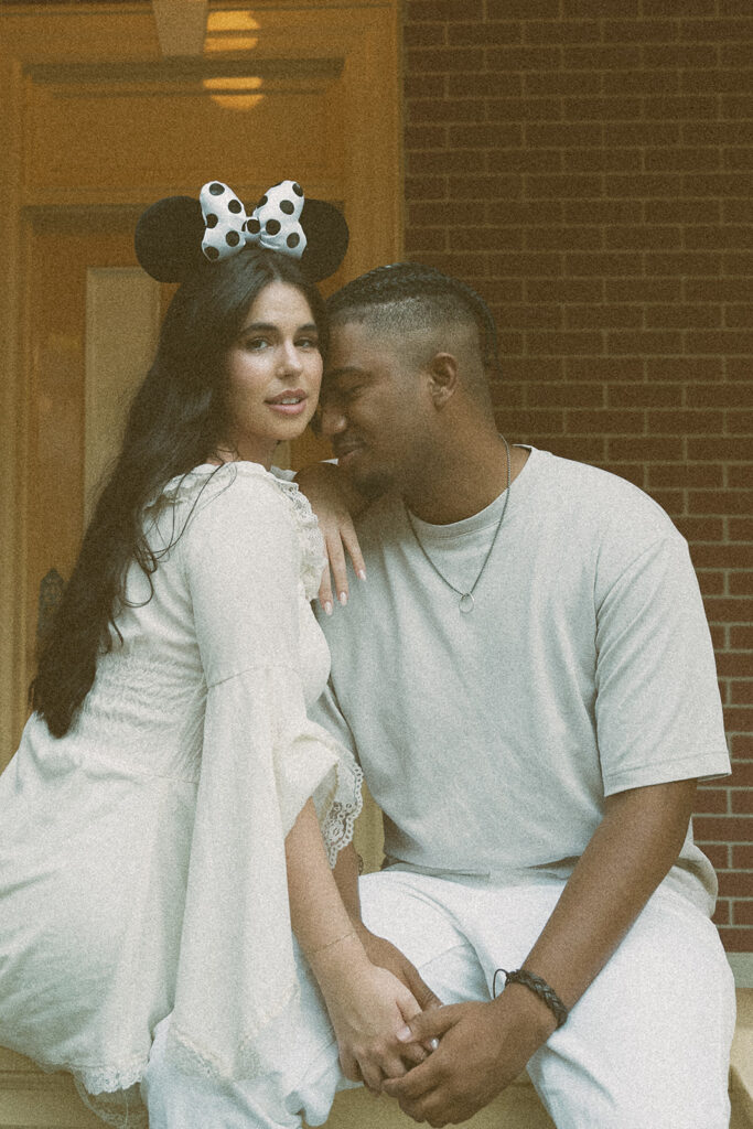 cute engagement photoshoot at disneyland