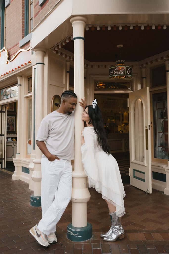 couple laughing with each other during their photoshoot