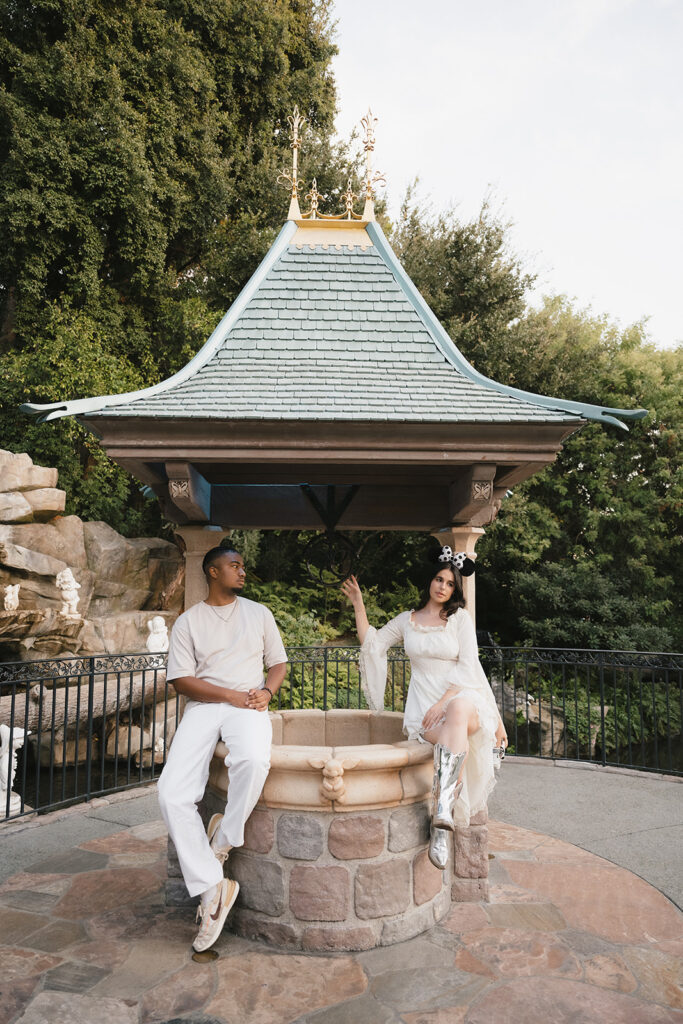 couple at their disneyland photoshoot