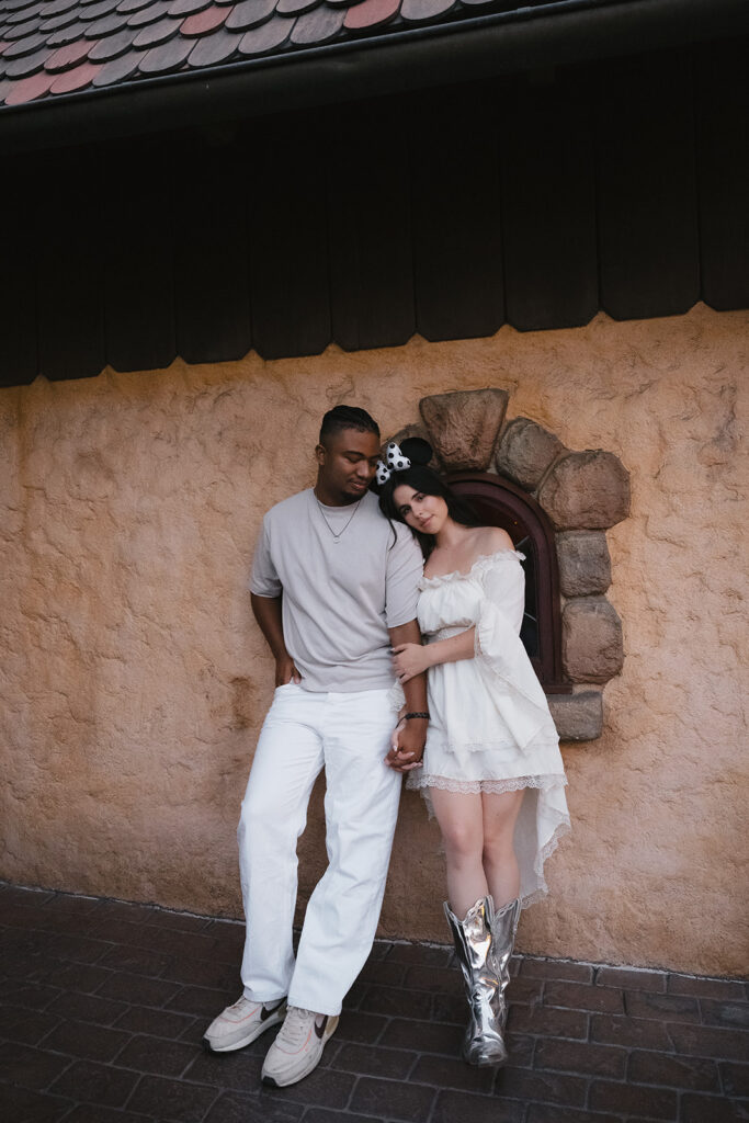 couple holding hands during their romantic engagement session