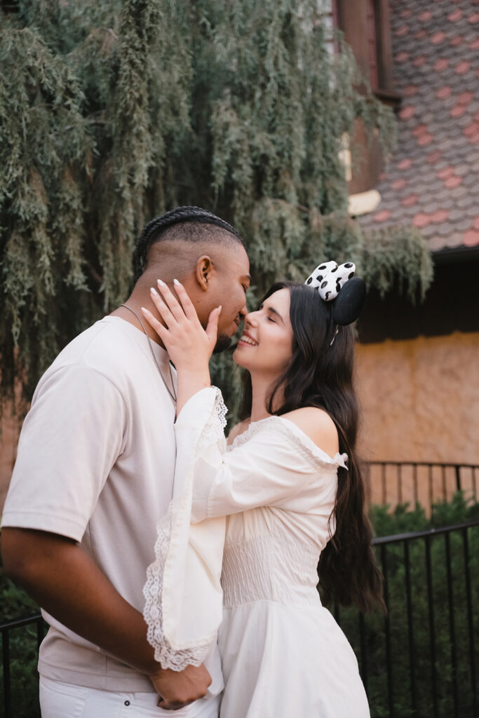 couple at their romantic engagement session