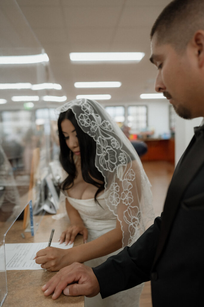 happy couple at their elopement ceremony