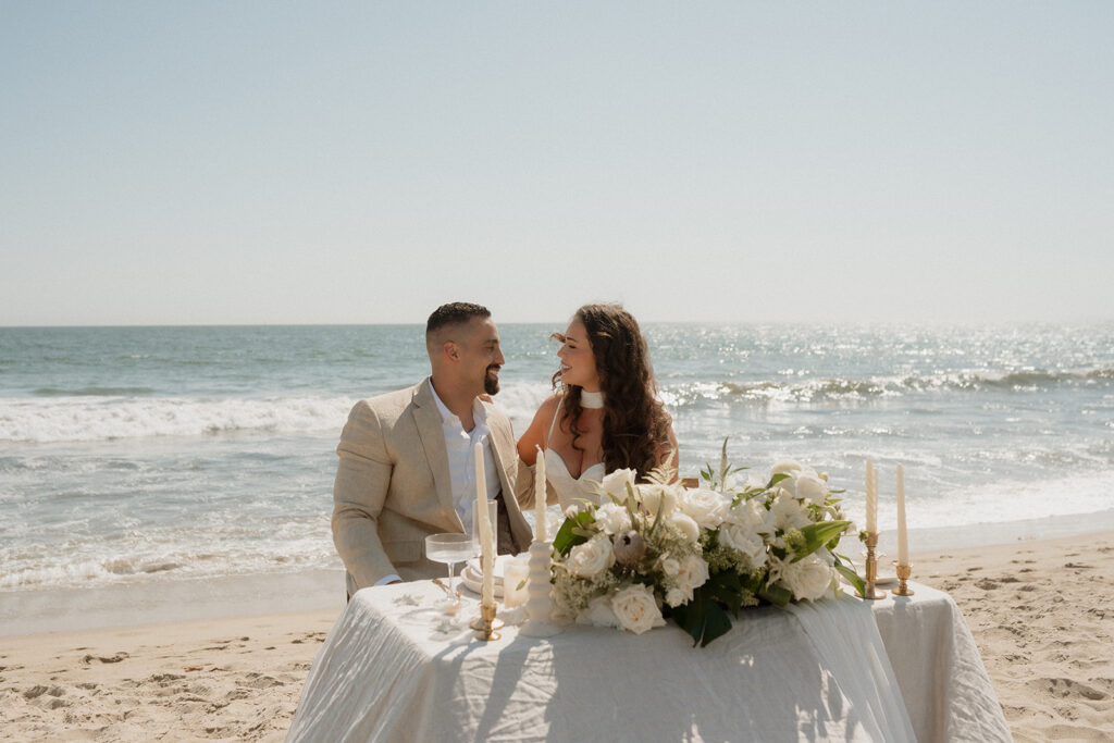 cute couple at their socal elopement