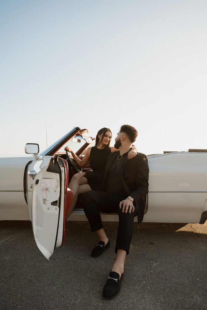 couple looking at each other during their photoshoot