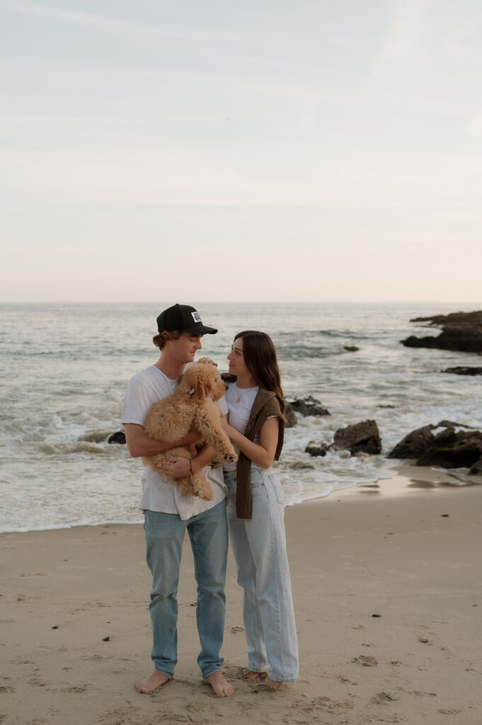 cute couple at their beach couples session