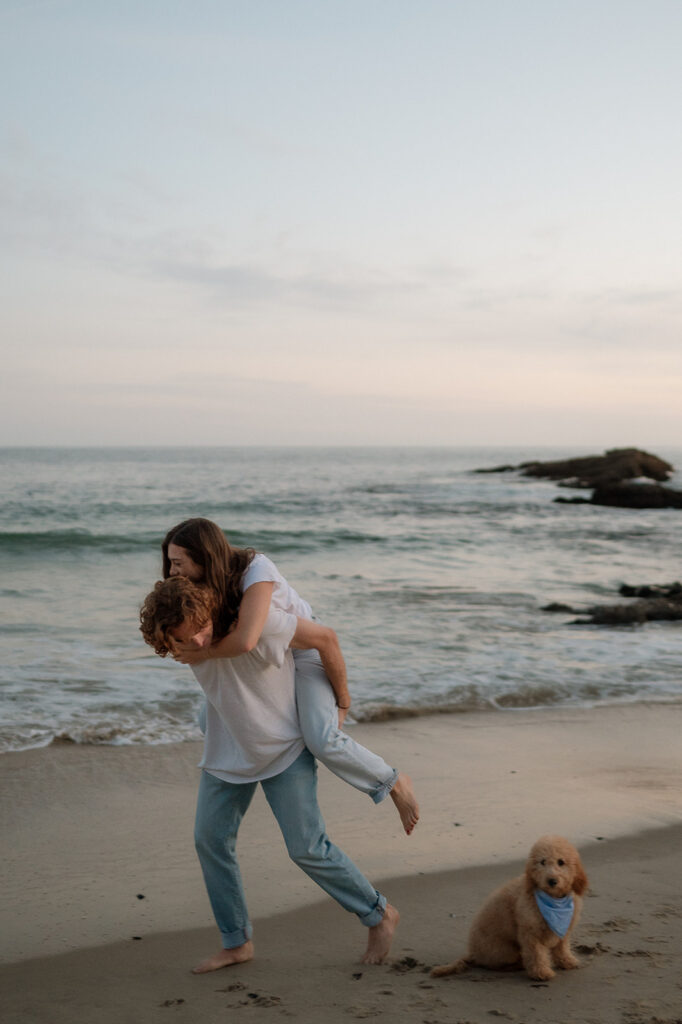 cute couple at their beach photoshoot