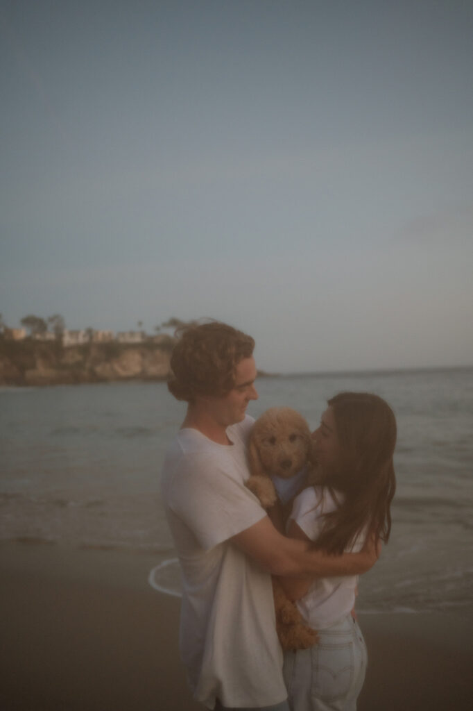 cute couple looking at each other during their session