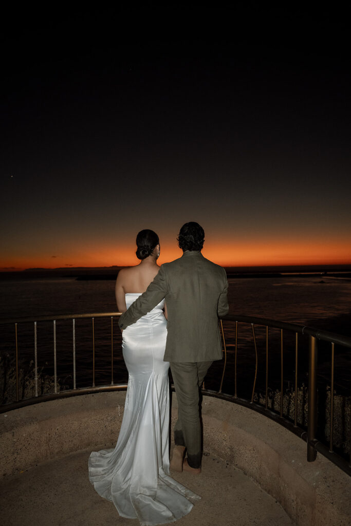 bride and groom bridal portraits at the beach 