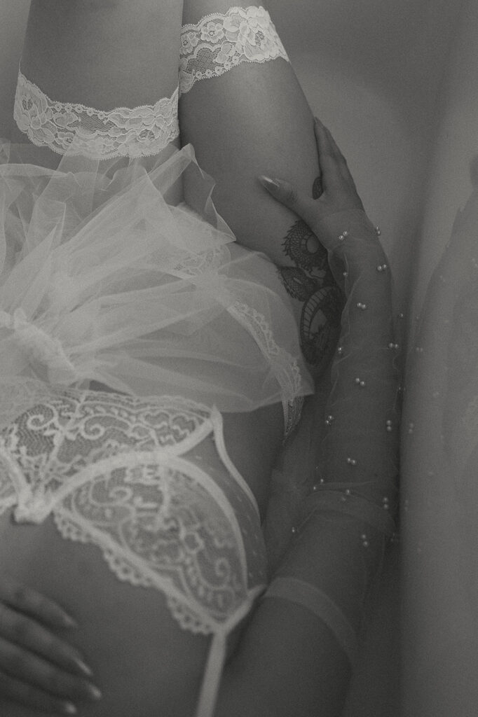 b&w studio bridal photoshoot 
