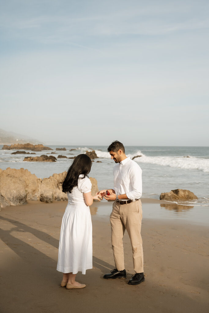 happy couple at their proposal photoshoot