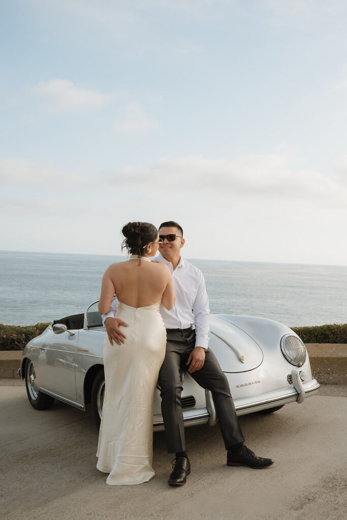 cute couple laughing during their photoshoot