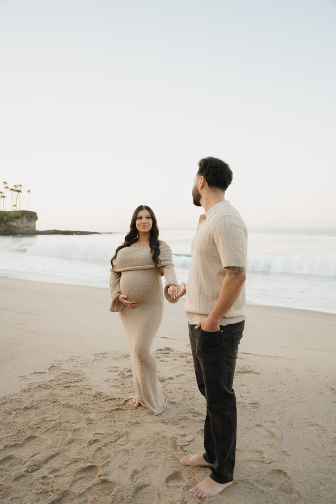 happy couple at their maternity photoshoot