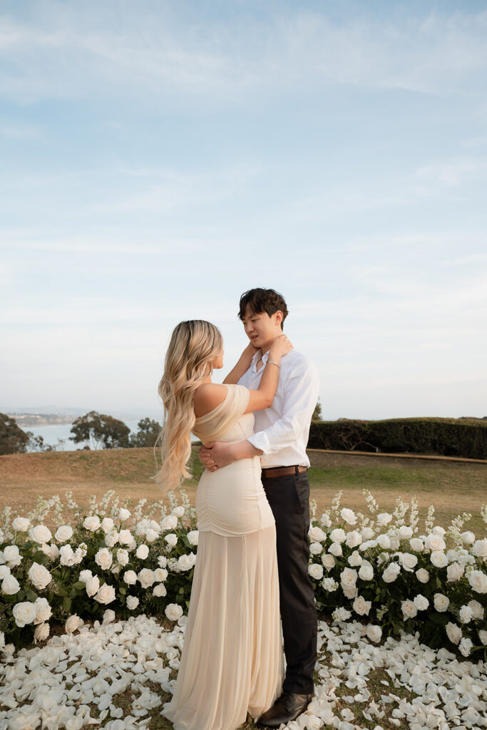 couple at their engagement session in OC
