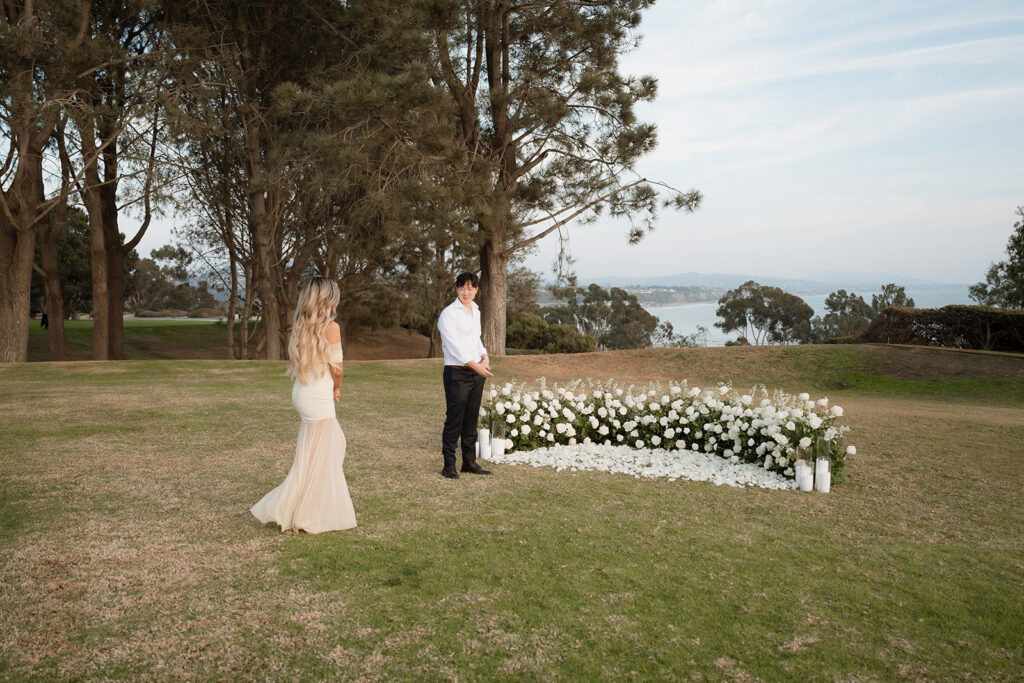 cute couple at their surprise proposal