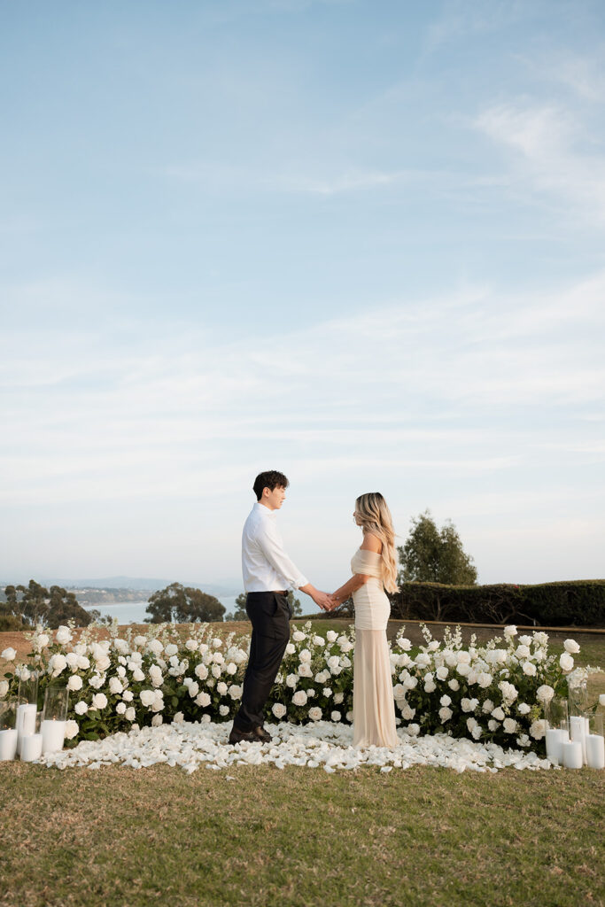 cute couple at their proposal in OC