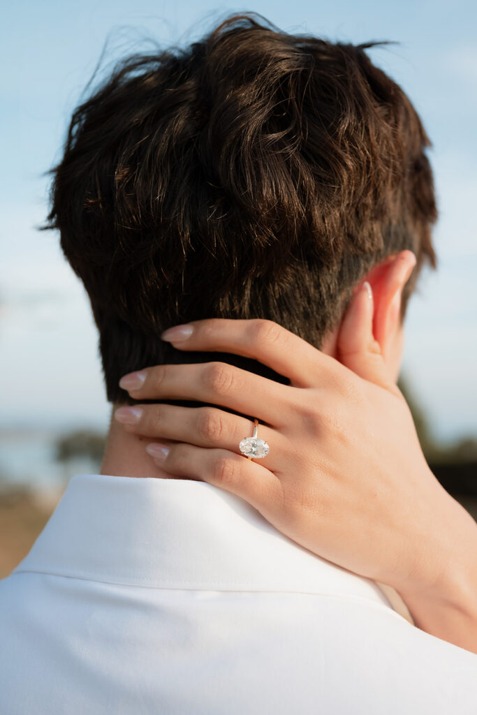 closeup shot of the engagement ring