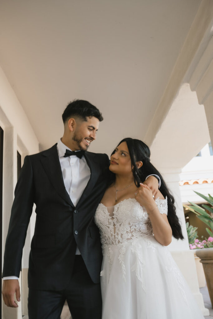couple laughing with each other during their photoshoot