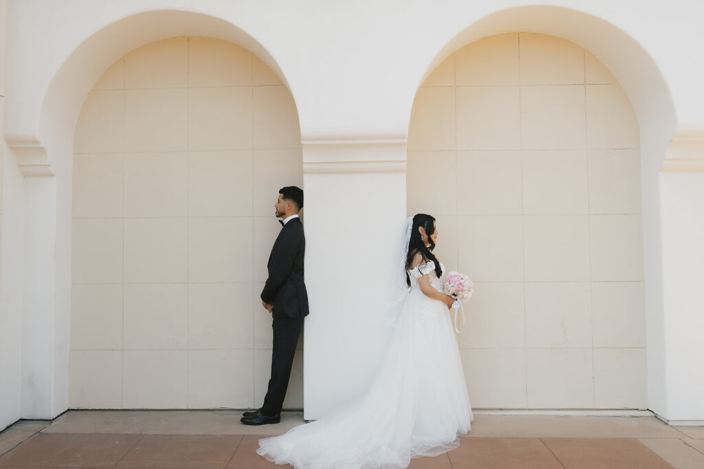 cute couple at their first look