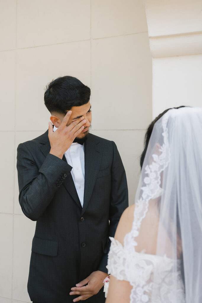 cute couple before heading to their ceremony