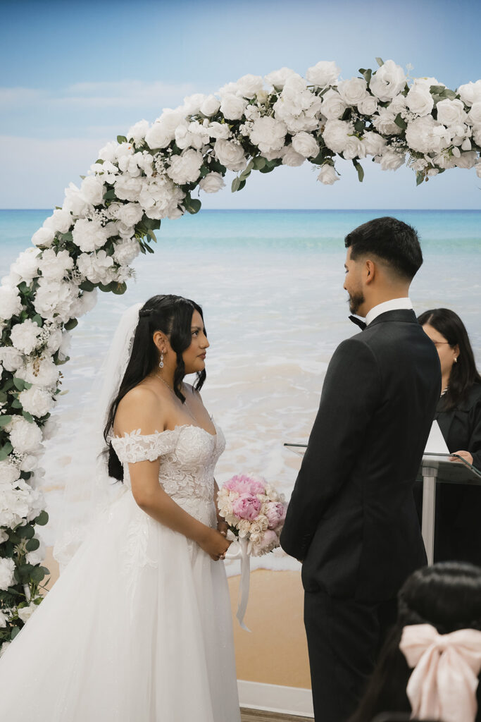 bride and groom at their intimate ceremony