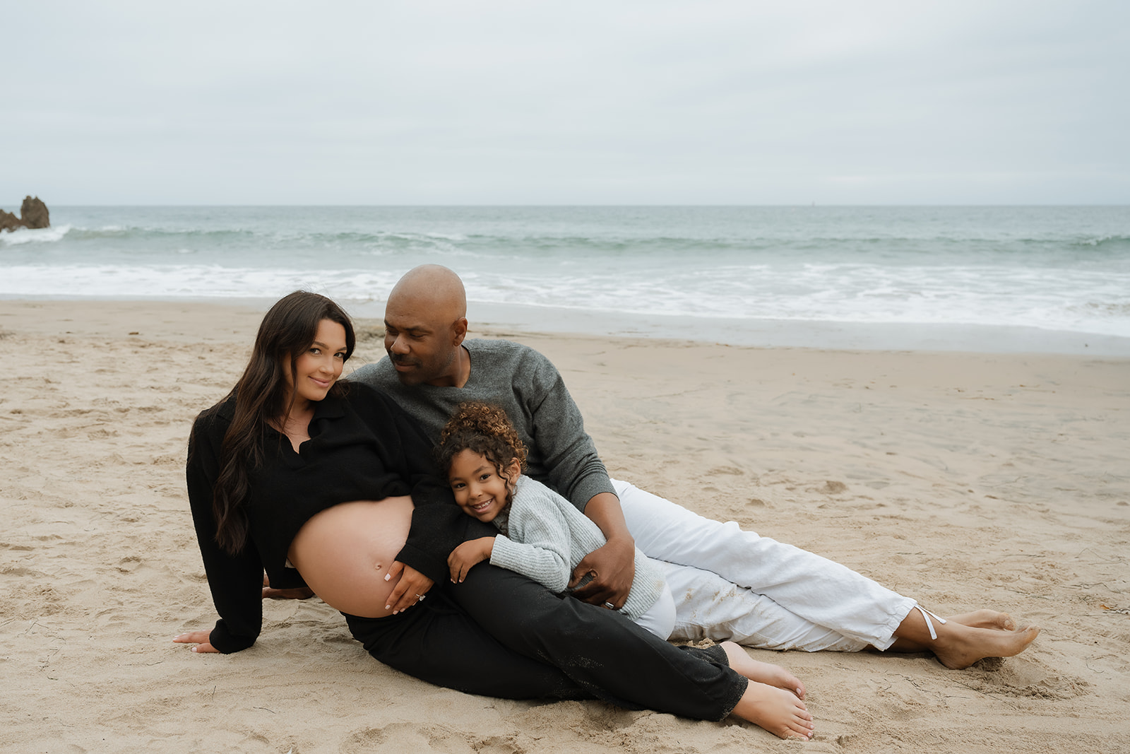 cute family session at the beach