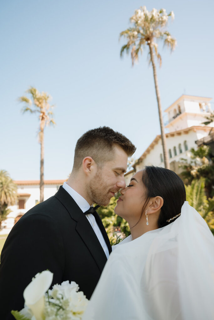 bride and groom at their santa barbara elopement