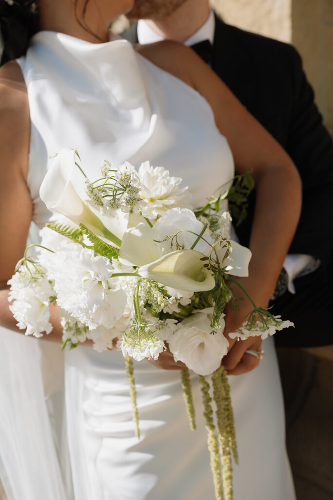 stunning closeup shot of the wedding bouquet
