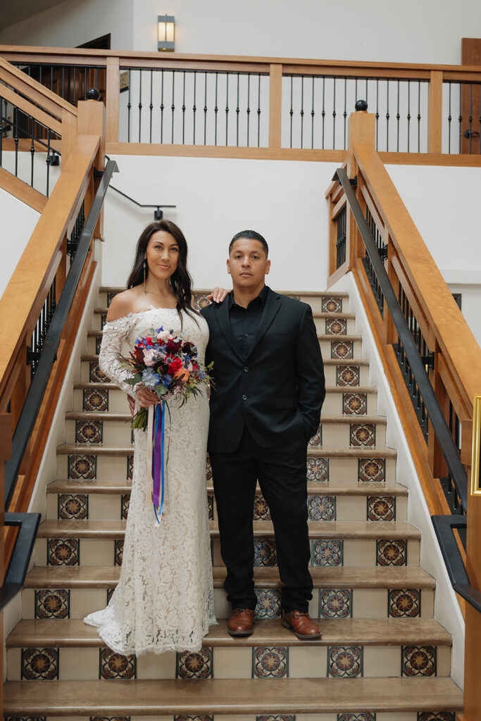 Beautiful portrait of the newly married couple