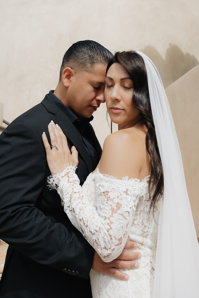 Bride and groom at their SoCal elopement