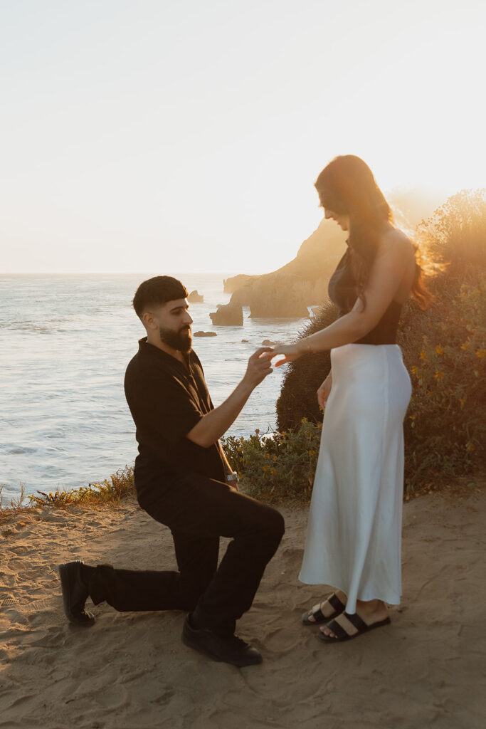 happy couple at their golden hour photoshoot