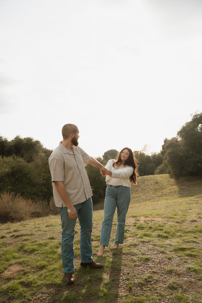 Couple having the best time during their photoshoot