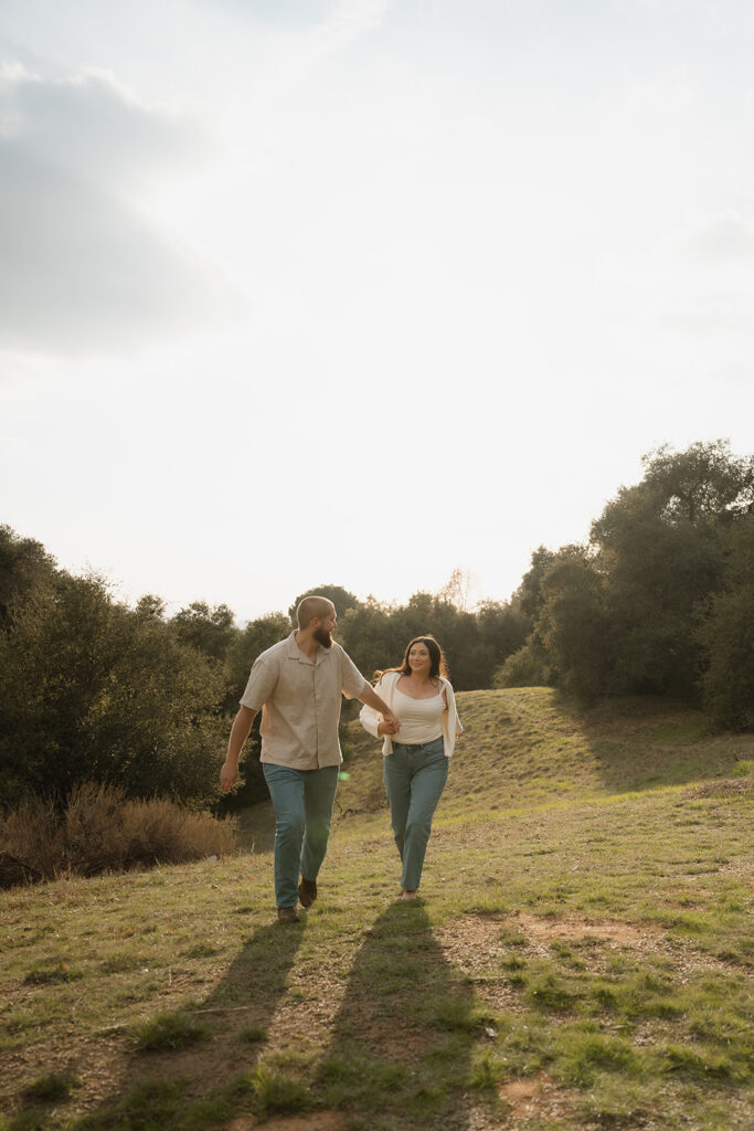 Couple holding hands during their photoshoot